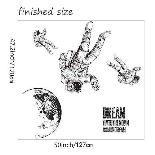 Astronaut Wall Sticker Removable Large Spaceman Wall Decal Nursery Decor Gift for Kids Boy Girl Bedroom Art Home Decoration Mural Interior Design