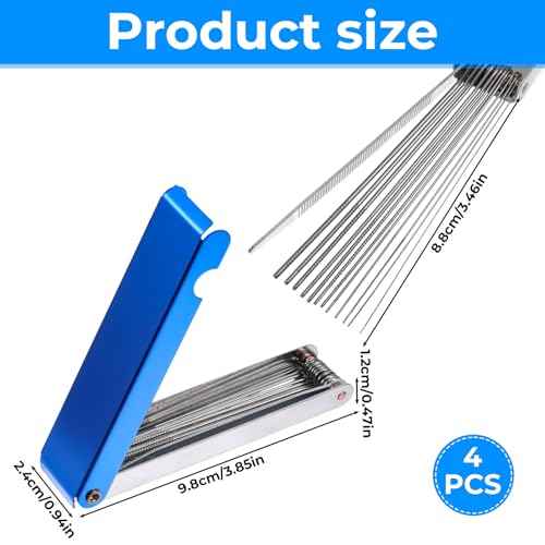 Cutting Torch Tip Cleaner Welding Tools Set, 4 PCS Welding Tip Cleaner Tool Kit Cutting Torch Cleaning Tips Cleaners Set Stainless Steel Carburetor Jet Cleaners for Engine Sprinklers Shower Heads