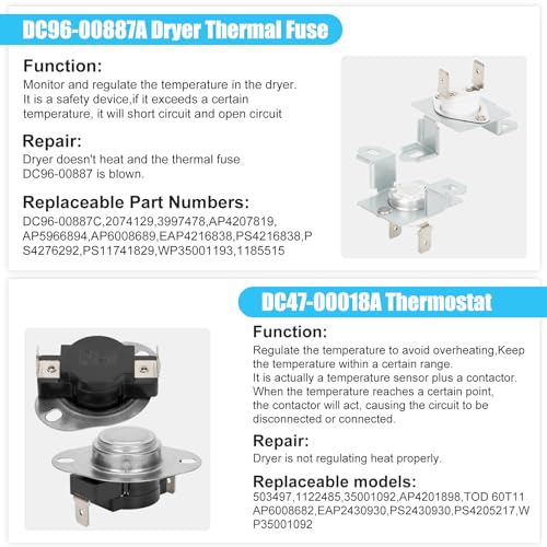 Aremae DC97-14486A Dryer Heating Element Upgrade Kit DC96-00887A + DC32-00007A