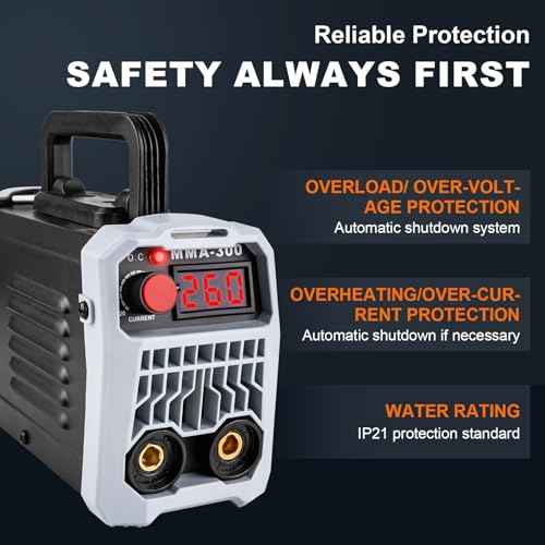 BetyBedy Mini Stick Welder, Portable Welding Machine, 110V MMA-300Amp Welder Machine with Hot Start, Arc Force, Anti-Stick, IGBT Inverter Electric Welding Machine for 1/16"-1/8" Rod ARC Welder