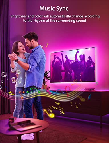 MATICOD 9.84ft RGB LED TV Backlight Strip with Remote, App Control, Music Sync - Multicolor