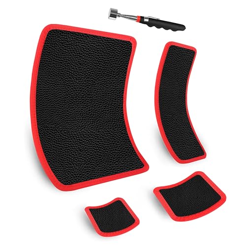 C&T Magnetic Tool Mat Set (4 Sizes) with 25Lb Telescoping Magnetic Pickup Tool