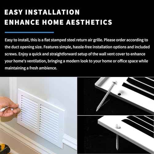 20x20 Return Air Grille(Duct Opening Size),Air Return Vent Cover,Flat Vent Cover,Rejillas De Aire Acondicionado para Casa,Return Air Grilles,Outer Dimensions:21.75"Wx21.75"H(20"Wx20"H, Duct Opening)