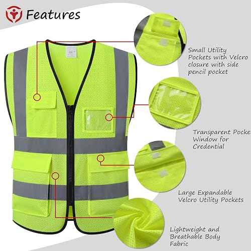 Reflective Safety Vest for Men Women Construction Vest Meet ANSI/ISEA Standard