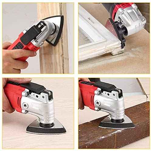 SPEEDWOX 30 Pcs Hook and Loop Triangle Sandpaper 40 Grit 80mm 3-1/8 Inches for Oscillating Multi Tool Detail Sander Sanding Discs Triangle Sanding Pads