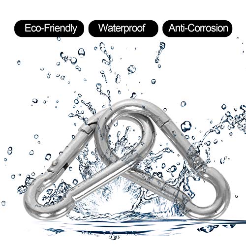 MIVIDE 50 PCS M5 x 2 Inch Spring Snap Carabiner Clips Heavy Duty Outdoor Hooks