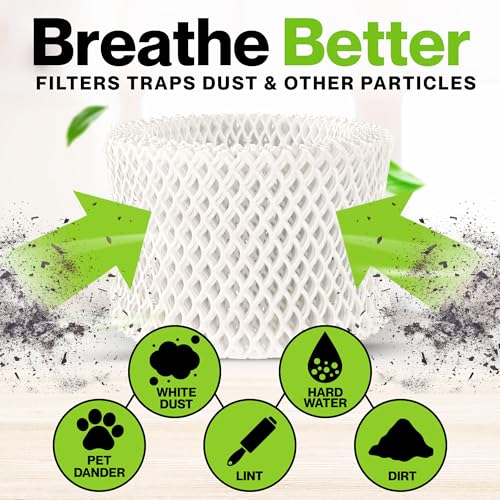 Durabasics 4-Pack Filter Set for Honeywell HAC-504/HCM-350 Humidifiers – White