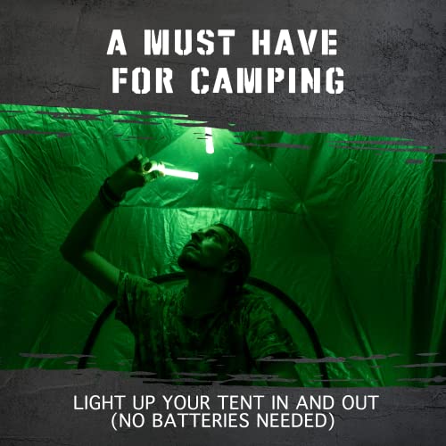Glow Mind 12 Pack Green Emergency Glow Sticks - 12 Hours Bright Survival Lights