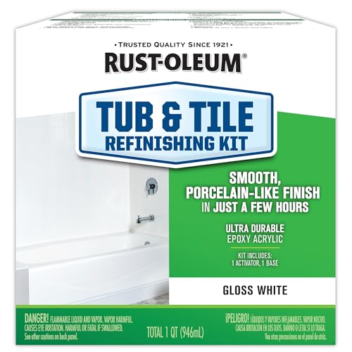Rust-Oleum Tub & Tile Refinishing Kit White Gloss - Bathroom Surface Restorer