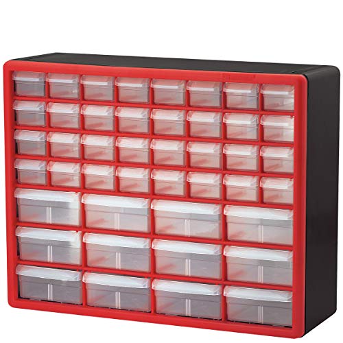 Akro-Mils 44-Drawer & 64-Drawer Storage Cabinets Bundle, 20W x 6D x 16H, Red