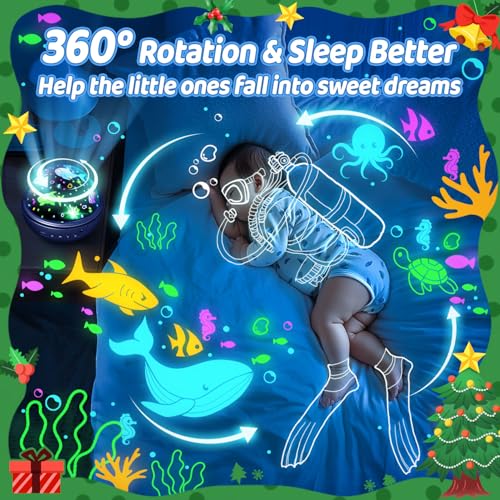 COOLNIGHT Black Kids Night Light Projector with 93 Lighting & 3 Films, Sleep Timer & Remote