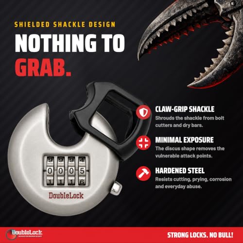 DoubleLock Combination Crab Discus Padlock Resettable Keyless Security