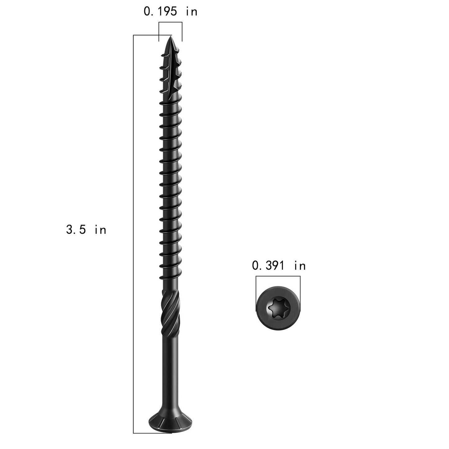 Wensilon #10 * 3-1/2" Black Deck Screws, (292pcs) 5 lbs.Exterior Wood Screws, Rust Resistant Epoxy Coated, Bronze, T20 Star Bit