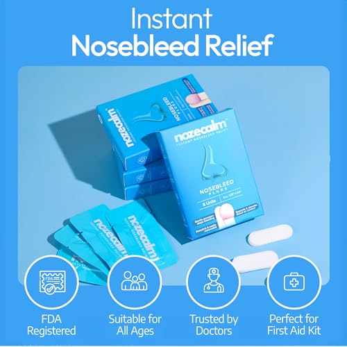 Nose Bleed Stops | Non-Stick Nosebleed Plugs for Kids & Adults, First Aid Kit