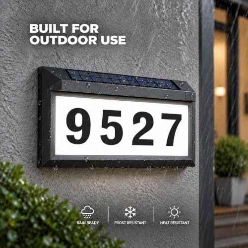 Eyrosa Solar Address Sign Lighted House Numbers - Black, 1 Pack