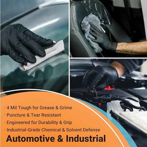 ASAP Black Nitrile Gloves Disposable Latex Free 4 Mil, Powder Free, Food Safe, Medical, Tattoo, Cleaning Gloves