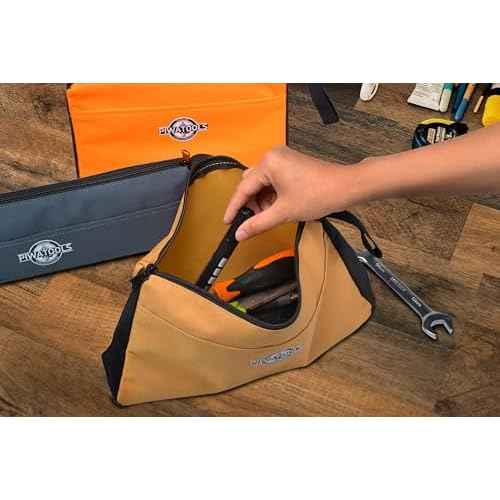 Stand-Up Tool Pouch Bag with Zipper, Small Tool Pouches Bag Reinforced Bottoms, Water Resistant Fabric, Multi-Size 3-Pack£¨10/12/14-Inch£©