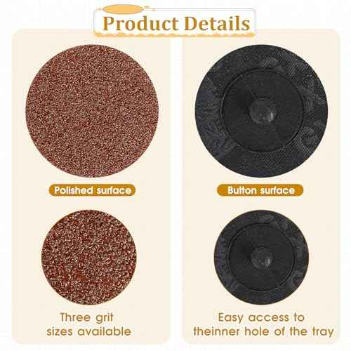 150 Pcs Sanding Discs Sets 2 Inch Surface Conditioning Discs 36/60/80 Grit Roll Lock Die Grinder Sanding Disc for Polish Rust Paint Removal Surface Prep Strip Grind