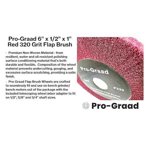 6¡± x 1/2¡± x 1¡± Arbor Red Bench Grinder Polishing Flap Wheel, 320 Grit, Tight Weave, Great for refurbishing Golf Clubs and Metal, Non-Woven Wheel for Copper, Metal, Finishing & Burnishing