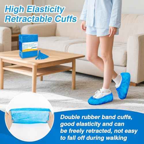 50 Pack (25 Pairs) Shoe Covers Disposable - Boot Covers Disposable Non Slip Shoe Covers for Men and Women Fits All Sizes of Shoe Booties for House Cleaning