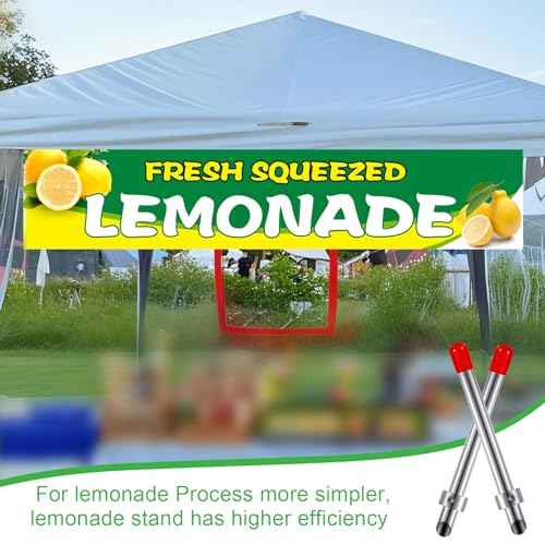 Lasnten 2 Pack Straw Puncher for Plastic Lids Lemonade Cups, Stainless Steel Straw Hole Puncher Punching Tools for Cafe Drinks Fresh Squeezed Lemonade Stand Supplies (6.3 Inch,Red)