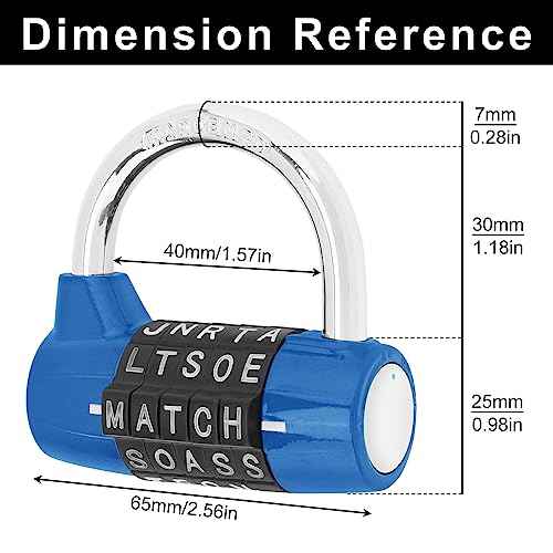 Gym Locker Lock 5 Letter Word Lock Safety Padlock Combination Lock for School Gym Locker,Sports Locker,Fence,Toolbox,Case,Hasp Storage (1, Blue)
