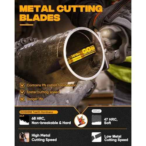 5 Pack 6 inch 14/18TPI Automatic Dismantling Reciprocating Saw Blades for Metal, 6¡±Reciprocating Saw Blades Replace Milwaukee and Diablo Saw Blade