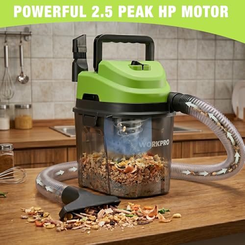 WORKPRO 1.5 Gallon Wet Dry Vacuum Cleaner 2.5 Peak HP Portable Shop Vacuum