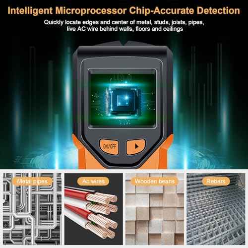 Stud Finder Wall Scanner - 5 in 1 Stud Finder Tool w/Microprocessor Chip and HD LCD Display, Stud Detector Beam Finders for the Center and Edge of Wood AC Wire Metal Studs Joist Pipe (Lox)
