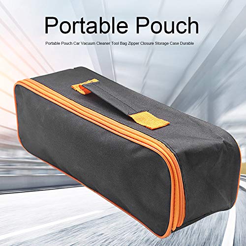 Vacuum Cleaner Tool Bag, Car Cleaner Storage Bag Portable Pouch Car Vacuum Cleaner Tool Bag Zipper Closure Storage Case Durable(Black,Size:36.5 x 11 x 13 cm)