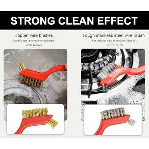 Rust Remover 3 Pack Small Wire Brush, Brass Wire Brush Tool Rust Remover for Metal (3 Brass Red)