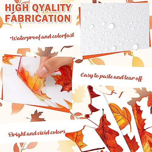 Whaline Fall Maple Leaves Wall Decals - Autumn Holiday Home Decor, 9 Sheets, 8.3 x 10.6 Inch