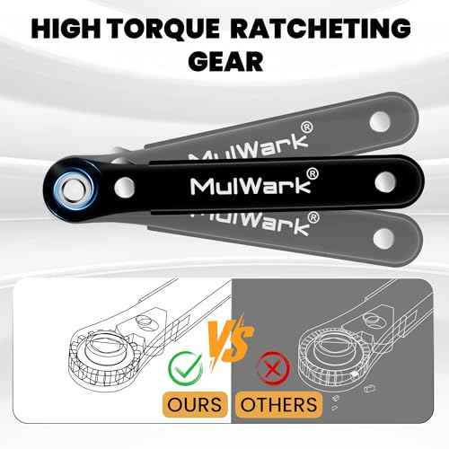 MULWARK 11-Piece Small Screwdriver Set, 1/4" Right Angle Screwdriver with Multi Bits - Ultra Low Profile Offset Driver for Automotive Repair, Electrical Work, Bicycle & Household Maintenance EDC Kit