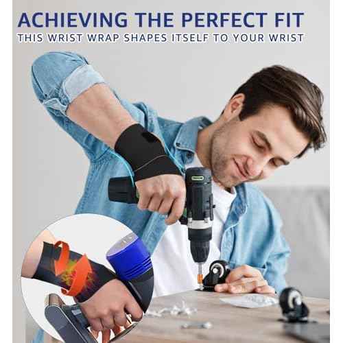 HiRui Ultra-Thin Elastic Wrist Brace Wrist Wraps, Compression Wrist Straps Support for Carpal Tunnel Arthritis Tendonitis Sprains Pain Relief Workout, Soft & Comfortable (Black (Pack of 1))