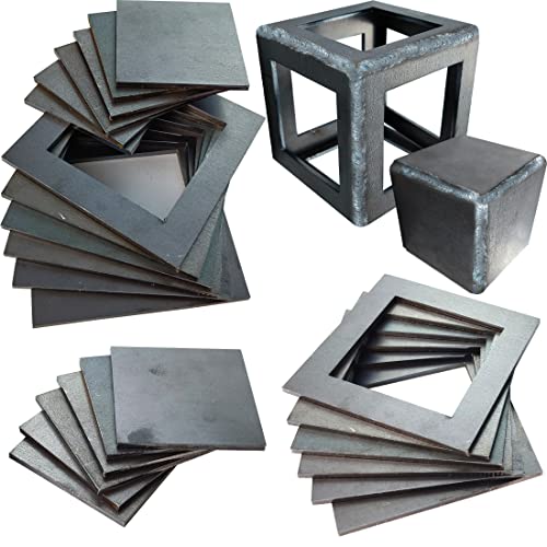 Welding Practice Kit, 24 PCS Premium Welding Coupons, 11 Gauge 3&2 Inch Square Steel Welding Plate For novice at welding. A36 Steel Plate Welding Practice Kit.