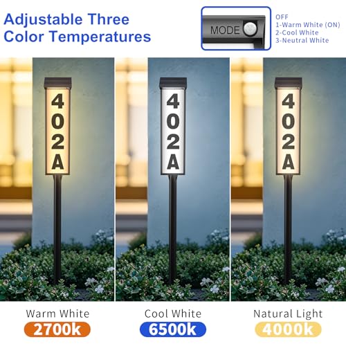 Solar House Number Sign with LED Light | Waterproof Outdoor Address Sign