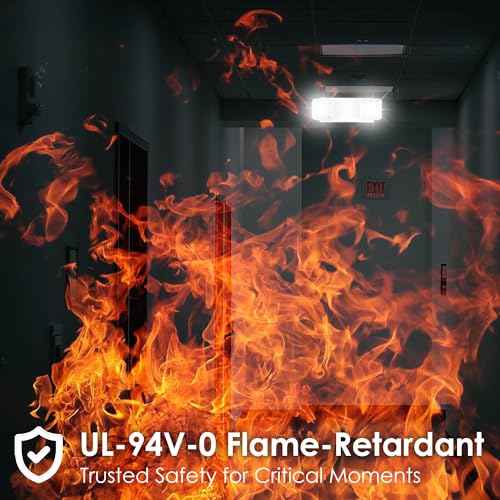 GRUENLICH LED Emergency Light, Exit Lighting Fixtures with Two LED Heads and Back-Up Batteries, UL 924 Qualified, 120/277 Voltage, 1-Pack