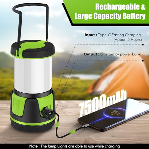 Cullaby Rechargeable Emergency Lantern 3000 Lumens Green Camping & Power Outage Light