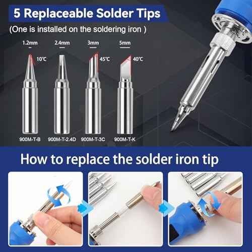 100W Soldering Iron Kit,Adjustable Temperature 180-520¡É Solder Iron,16 In 1 Soldering Iron Kit with 5 Solder Tips,Multimeter,Desoldering Pump,Stand,Tweezers