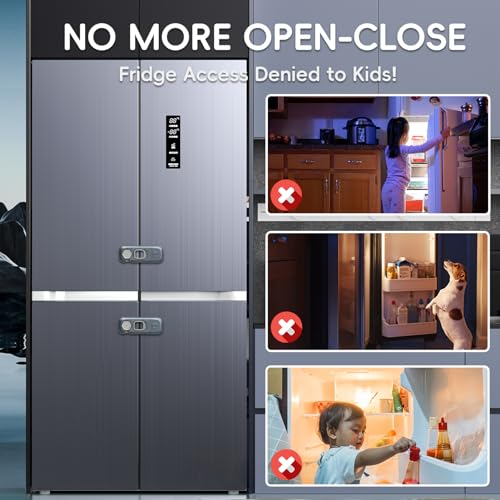 Blissleaf 2 Pack Clear-Blue Child Safety Refrigerator & Freezer Door Locks