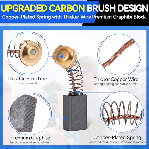 70PCS Electric Motor Carbon Brushes Set - Assorted Sizes with Copper Wire for Power Tools Replacement