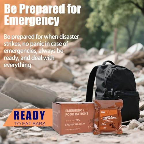 900 Emergency Food Ration Bars - Chocolate Flavor, 12 Pack, High Energy Survival Food, Long Shelf Life