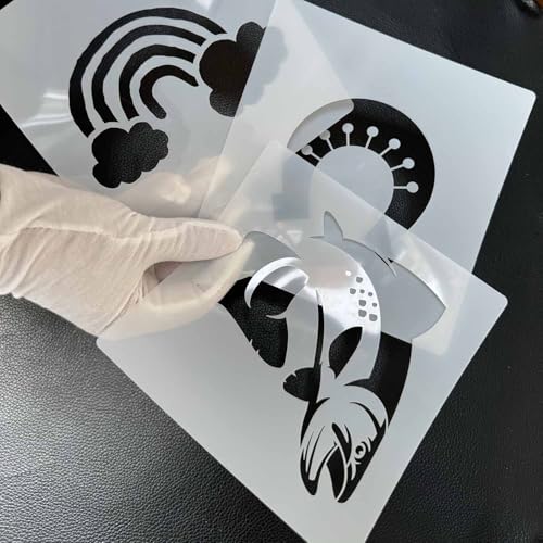 MAGJUCHE Four Leaf Clover Stencil 12 Inches, Reusable Green Clover Stencil for Painting DIY Crafts Decor