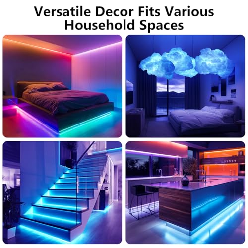 DAYBETTER 110ft RGB LED Strip Lights Smart App & IR Remote Control, Music Sync