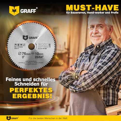 3 Inch Circular Saw Blade for Wood, Plywood, Laminate, Drywall, Plastic ? 80T Wood Cutting Circular Saw Blade with 3/8 Inch Arbor from GRAFF