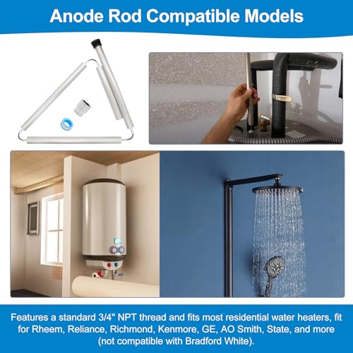 44-Inch Flexible Magnesium Anode Rod for Water Heaters - Universal Compatibility, Includes Tool & Tape