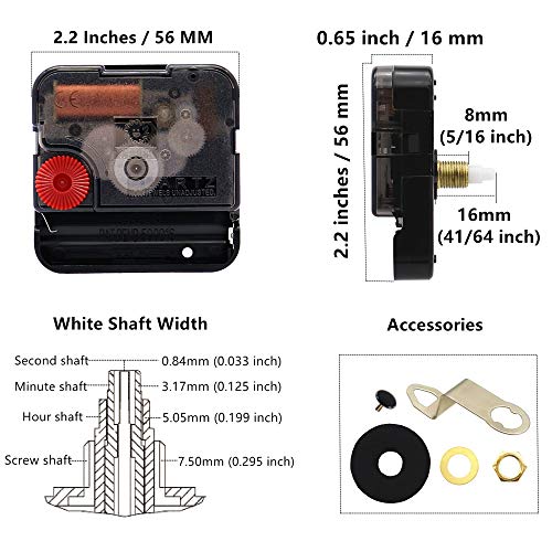 TIKROUND Quartz Clock Movement 41/64" Shaft Replacement for DIY Clocks