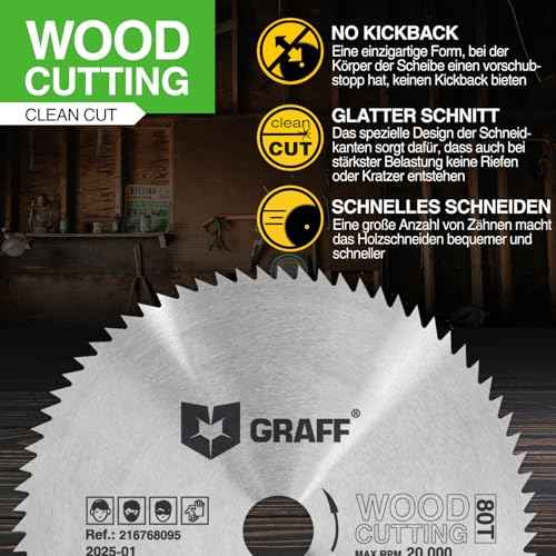 3 Inch Circular Saw Blade for Wood, Plywood, Laminate, Drywall, Plastic ? 80T Wood Cutting Circular Saw Blade with 3/8 Inch Arbor from GRAFF