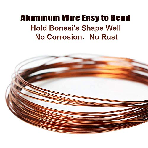 Quality Bronze Long Lasting Bonsai Training Wire Set of 3 Sizes - 1.0mm, 1.5mm, 2.0mm, Corrosion and Rust Resistant (32 Feet Each Size)