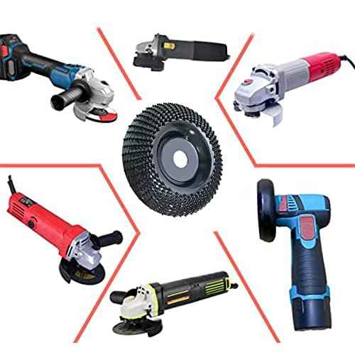 Wood Carving Disc Grinder Wheel Disc 4 Inch Wood Shaping Wheel Wood Grinding Shaping Disc for Angle Grinders with 5/8¡± Arbor